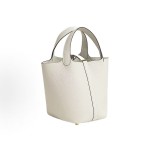 HERMES Picotin Lock 18 Gold buckle basket Bucket Bag Handbag 18 Women\'s Edition 10 Craie Milkshake White